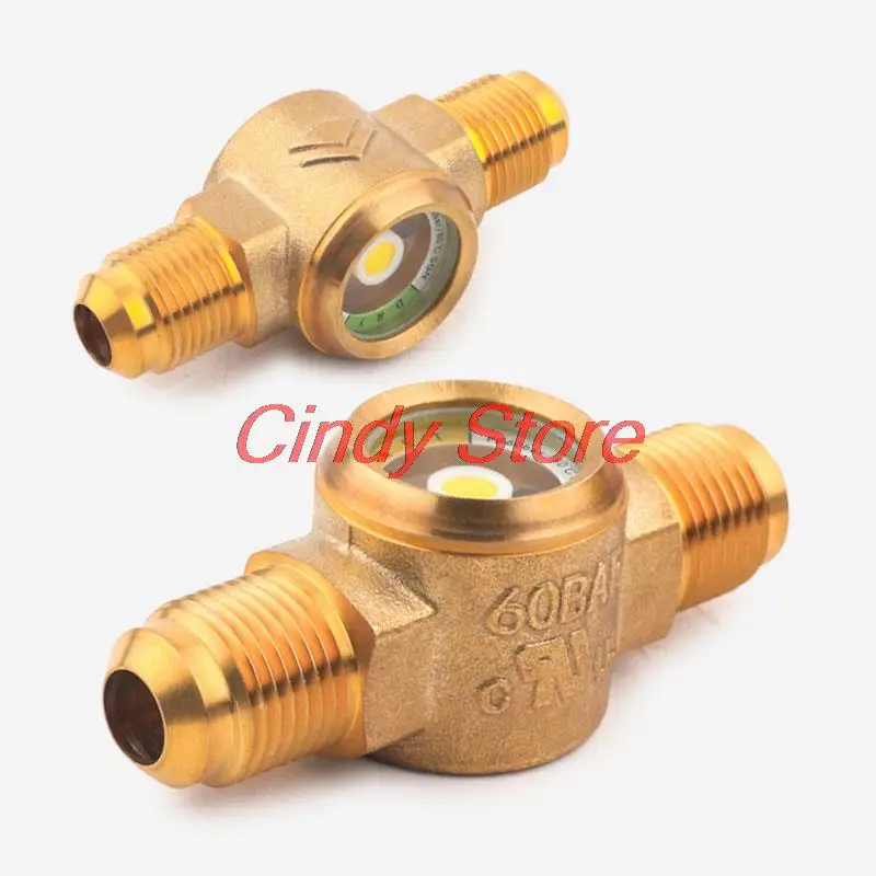 1PC  HONGSEN Brand Central Air Conditioning Refrigerant Brass Sight Glass Equipment Accessories