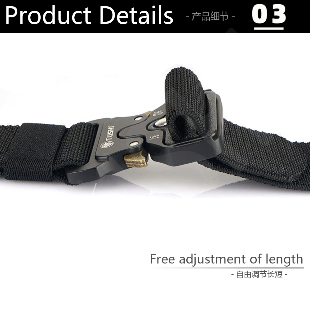 TUSHI Men Army Outdoor Hunting Tactical Multi Function Combat Survival High Quality Marine Corps Canvas For Aluminum Alloy Belt