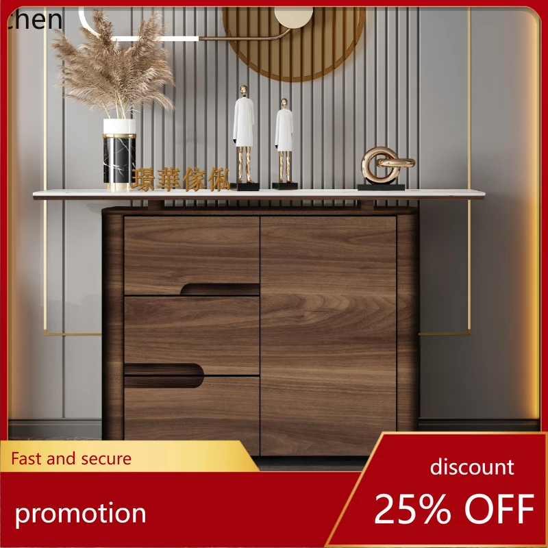 HT Modern Chinese Entry Door Entry Entrance Cabinet End View Rock Slate Table Case