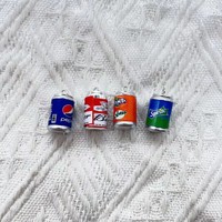 10Pcs/Lot Resin 3D Drink Cans Charms Beer Bottle Pendant For Earring Bracelet Keychain Findings Phone Case DIY