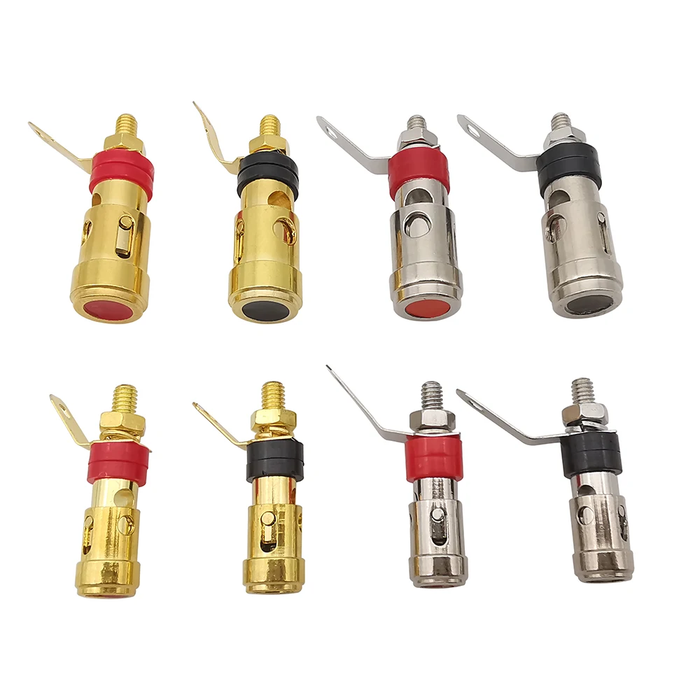 4Pcs/2Pairs Spring Push Type Terminal Connector Binding Post Audio Plug Jack Amplifier Speaker Self Locking Socket 338mm 40mm