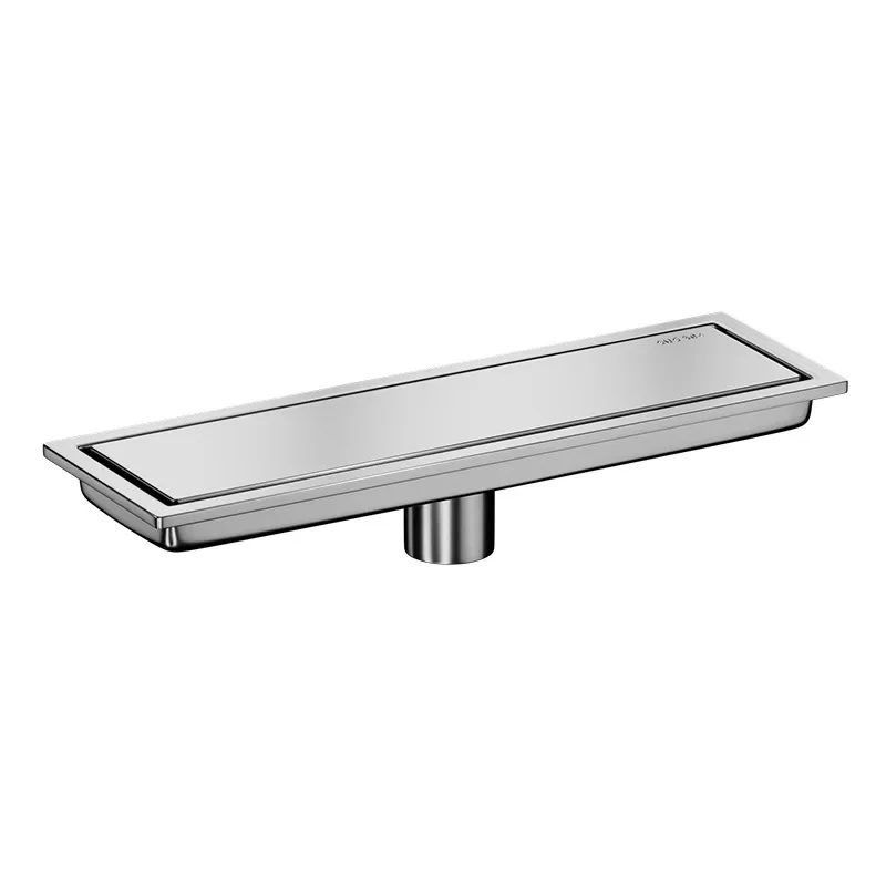 Drenaje de piso rectangular invisible de acero inoxidable 304, desagüe de piso extendido oculto dorado, desodorante de tubería de alcantarillado de baño