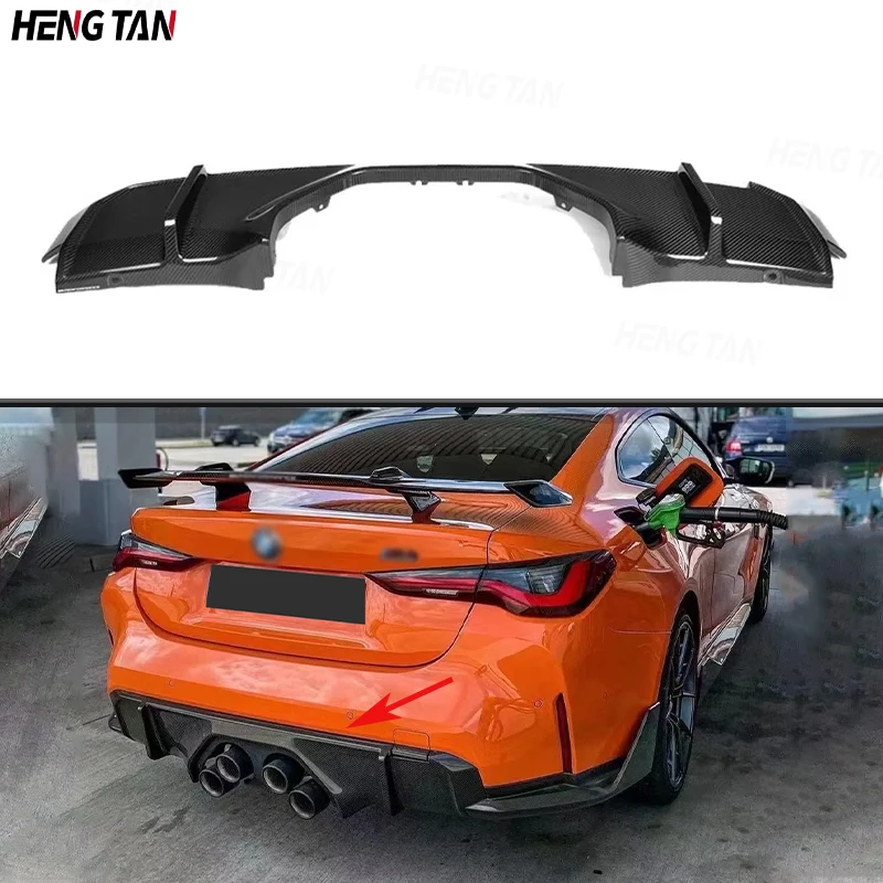 For BMW M3 M4 G80 G82 G83 2021+ Carbon Fiber Rear Bumper Lip Diffuser Spoiler M Style Upgrade Car Accessories