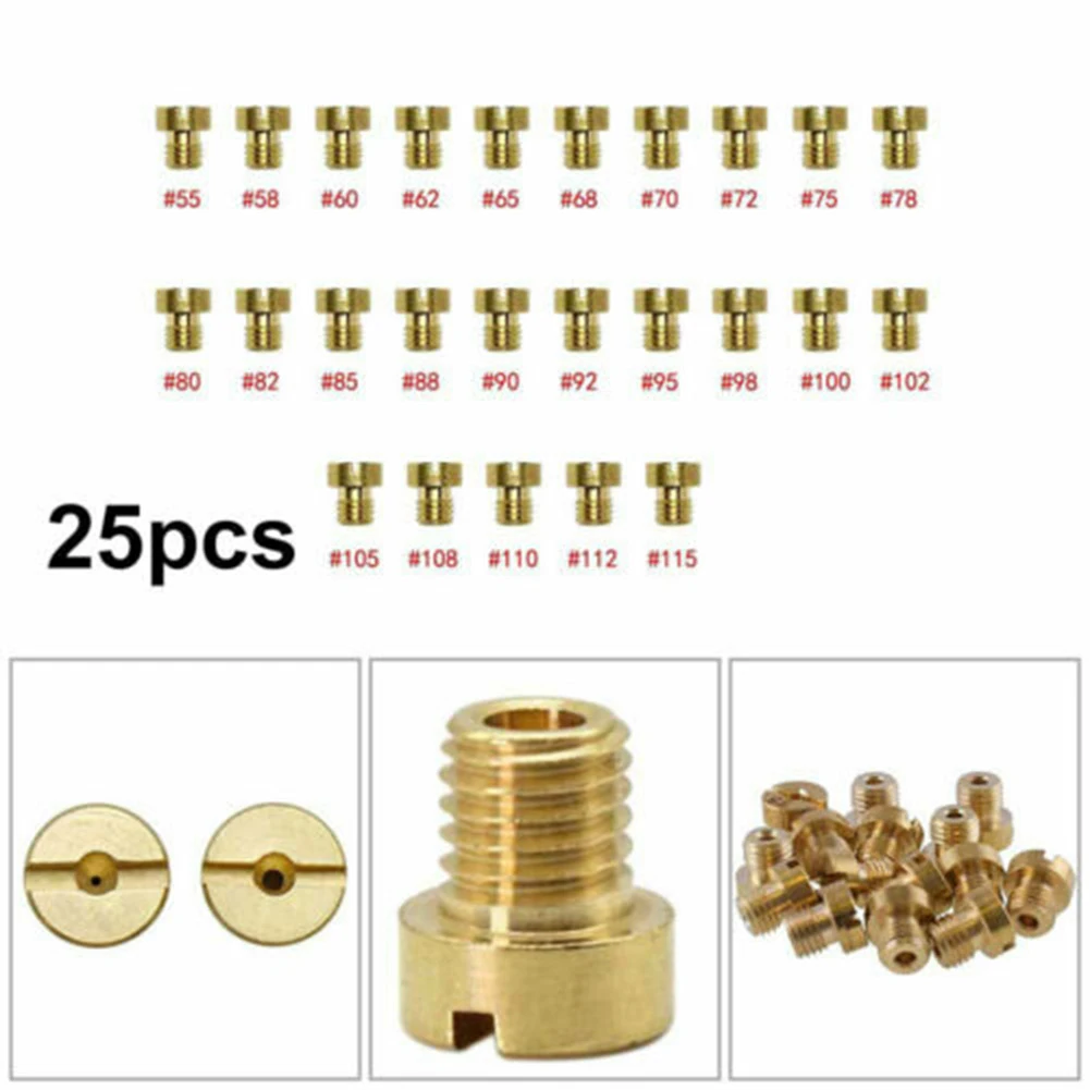 25pcs Carburetor Main Jet 55-115 M6 6mm Thread For Dellorto PHNL PHVA PHBH PHBN PHBG VHBT Carburetor Injector Nozzle