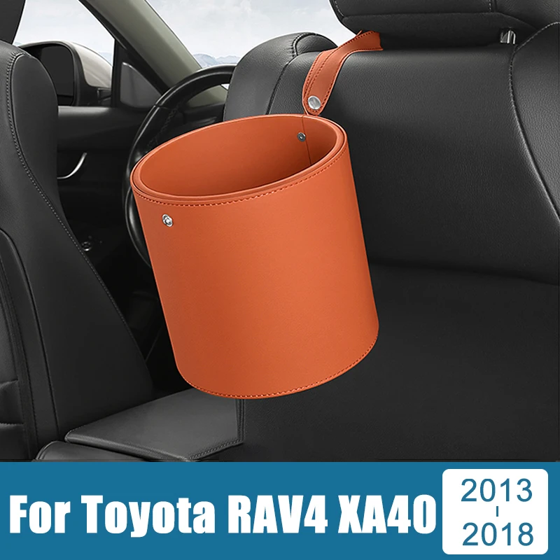 

For Toyota RAV4 XA40 2013 2014 2015 2016 2017 2018 RAV 4 Portable Hanging Car Circular Trash Can Garbage Pocket Sundries Bin