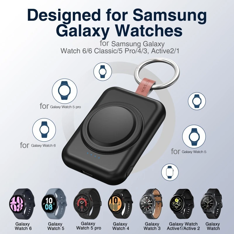 1800 mAh Power Bank Draadloze oplader voor Samsung Galaxy Watch Classic Pro voor Apple 8 7 6 Ultra SE-serie Horloge Magnetisch