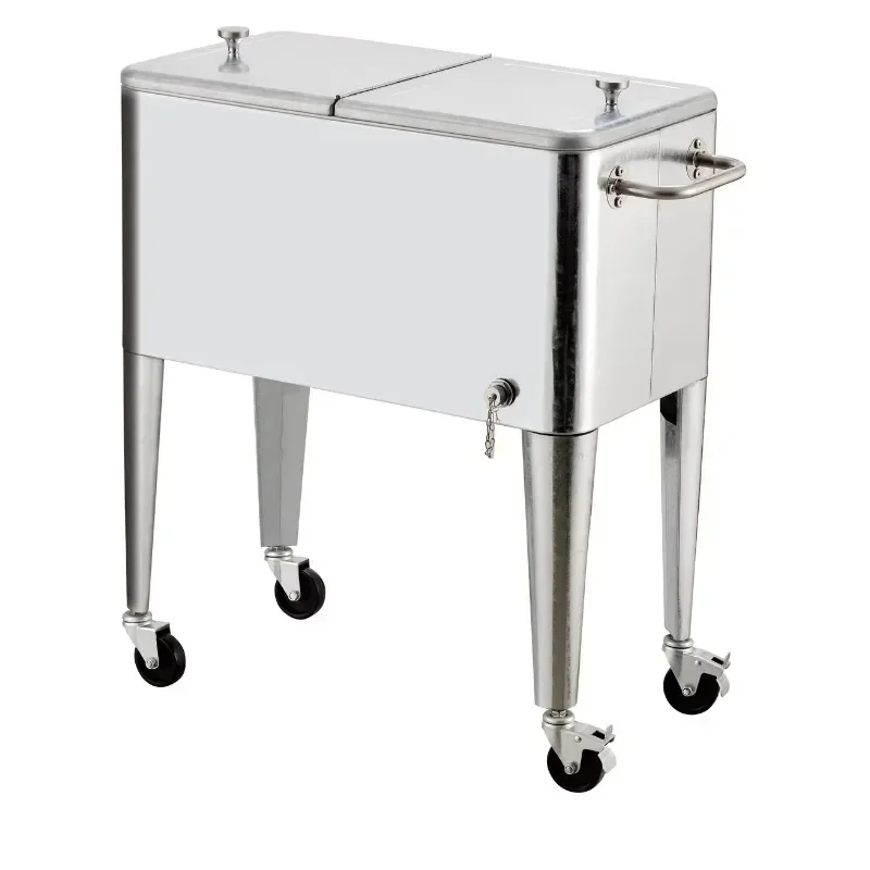 Outdoor Stainless Steel Cooler Box with Rolling Feature