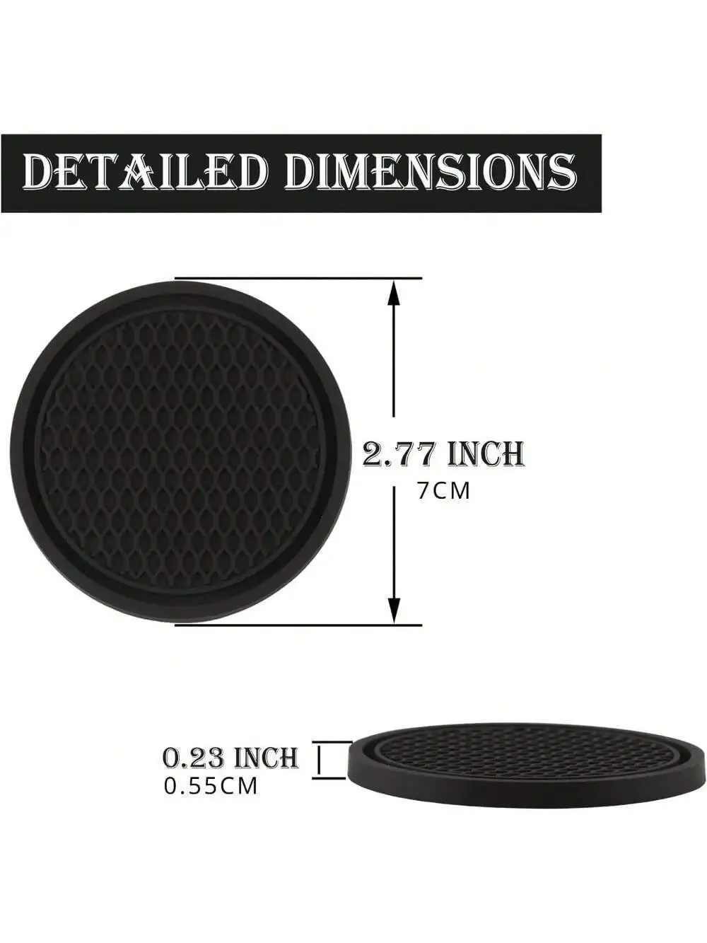 

4PCS Car Cup Coaster, Non-Slip Cup Holders Embedded In Ornaments Coaster, Car Interior Accessories, Black Wood coasters Tea