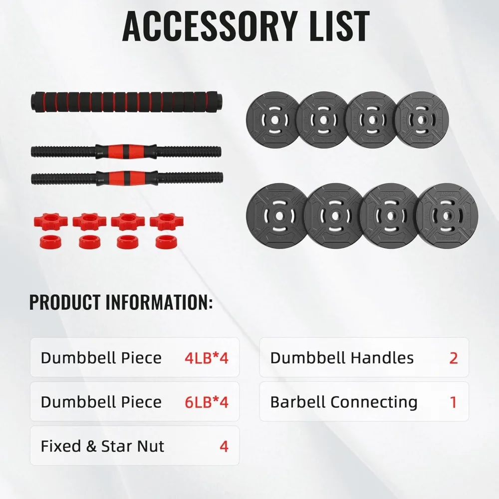 مجموعة دمبل قابلة للتعديل 40 رطل/60 رطل، 2 في 1/4 في 1 أوزان الصالة الرياضية المنزلية للرجال والنساء للياقة البدنية #2