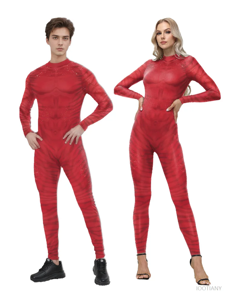 

Movie Vanda Fire And Ash Cosplay Costume Couple Avatar Bodysuit Print Halloween Zenti Women's Party Jumpsuit Avatar Costume Suit