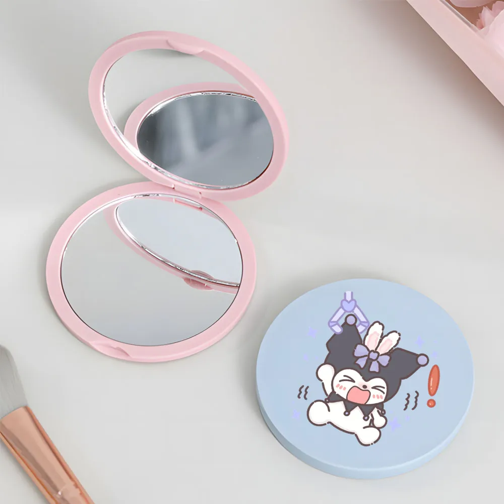 Hello Kitty Mirror Kawaii Girl Student Travel Portable Life Daily Supplies Exquisite Creativity Kuromi Cartoon DIY Props Gifts