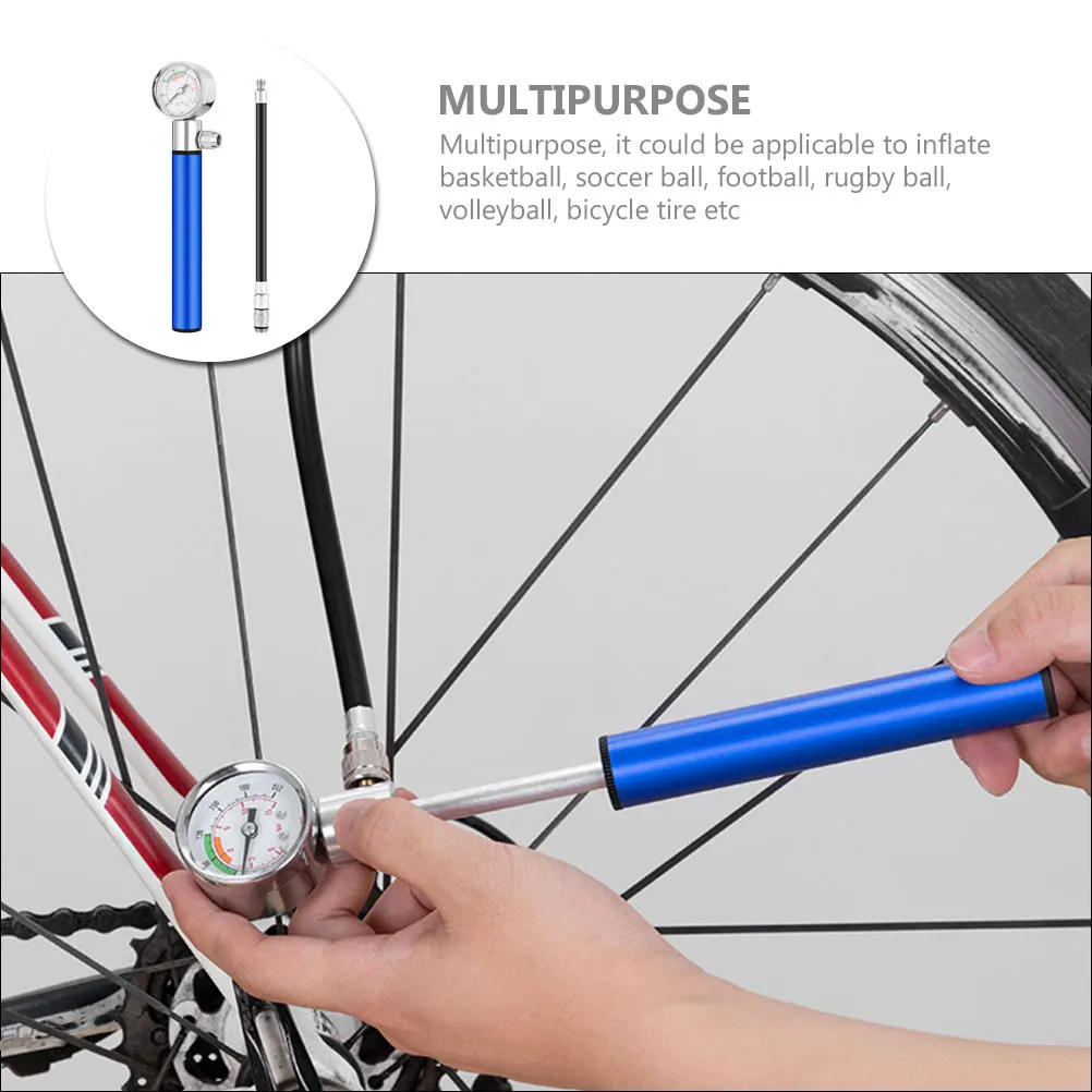 

Aluminum Alloy Air Pump Portable Ball Pump With Pressure Gauge For Basketball Soccer Bike Yoga Balloon Inflation