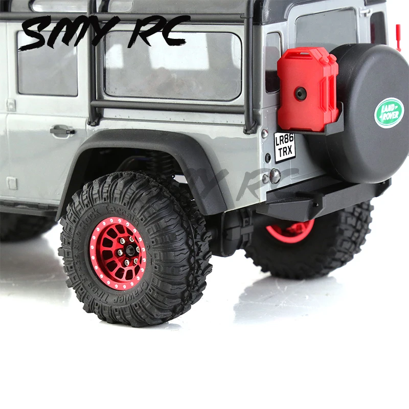 금속 1.0 비드락 휠 림 고무 타이어 세트, 1/18 1/24 RC 크롤러 Axial SCX24 TRX4M FCX24 업그레이드 부품, 4 개