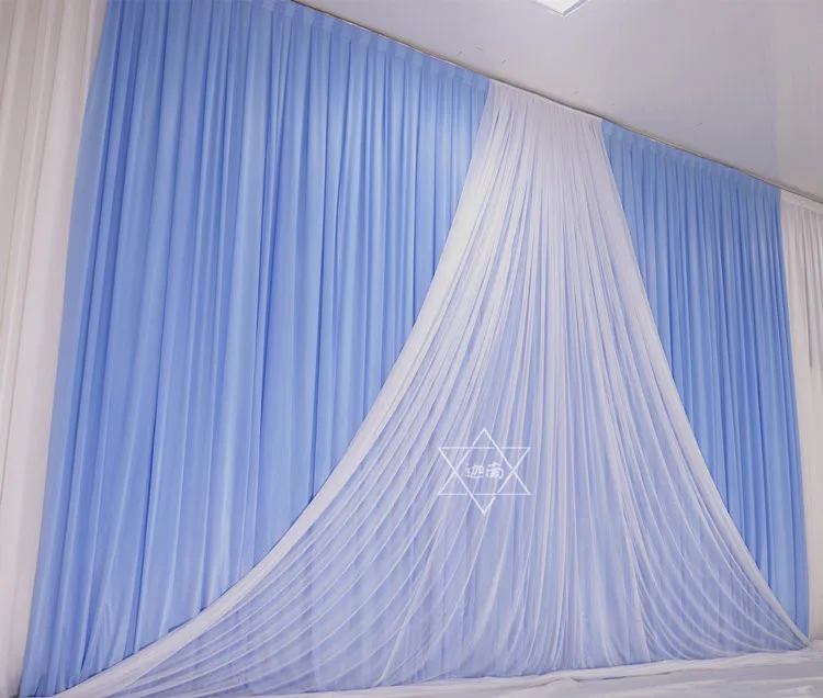 

Customade Backdrop Curtains 10ft/20ft Fashion Organza Swag Wedding Stage Background Drops Party Backdrops