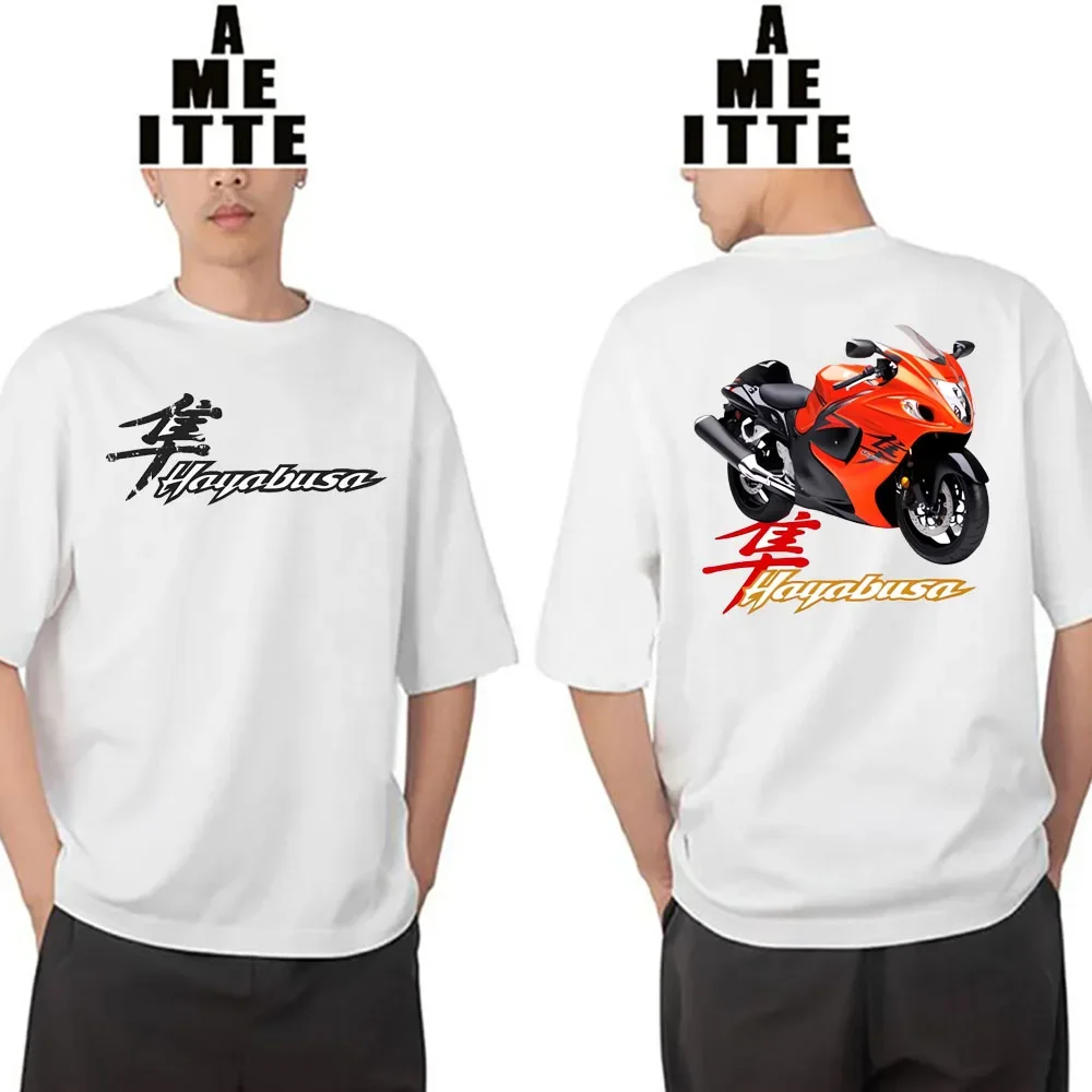 Legend Hayabusa GSX1300R Riding TShirt Adventure Motorcycle Rider T-Shirt Summer Men Short Sleeve Hip Hop White Casual Boy Tees