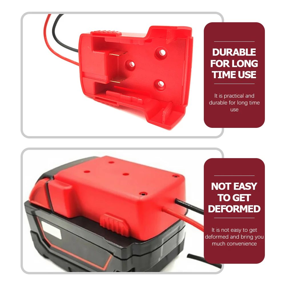 

18V Adapter Red Wires Conversion Kit Secure Dock Connector DIY Players DC Fans Heating Clothing Electric Toy