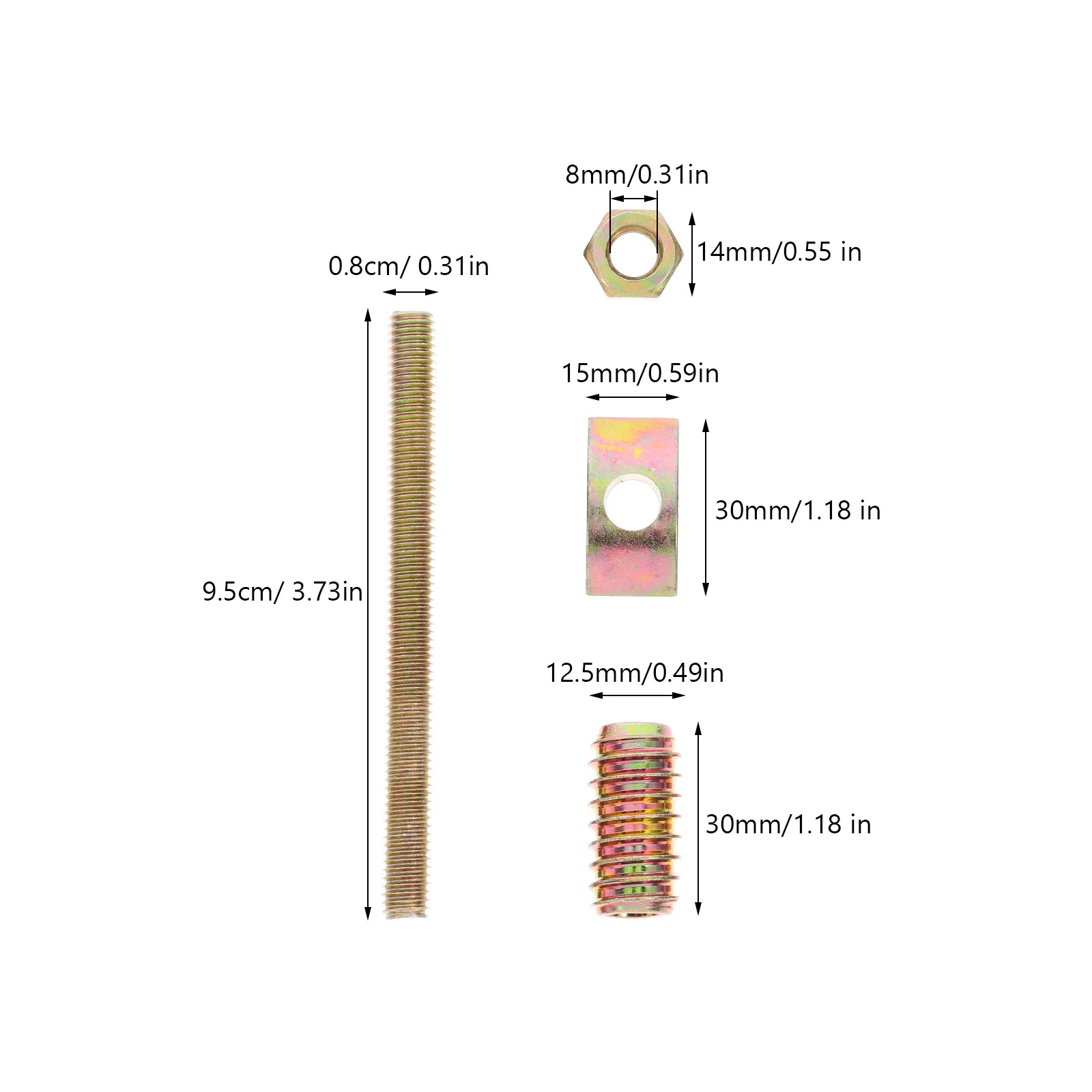 10 مجموعة نصف القمر موصل للأثاث الثقيلة الحديد السحابات الخشب المشتركة المثبتات لوحة الجمعية تركيبات خزانة إطار سرير #2