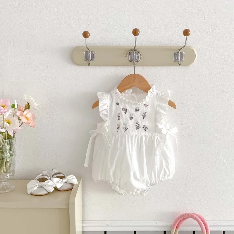 Baby Onesie Summer Thin Foreign Style Baby Girl Clothes Summer Clothes Baby Girl Full Moon 100 Days Fart Clothes Go Out