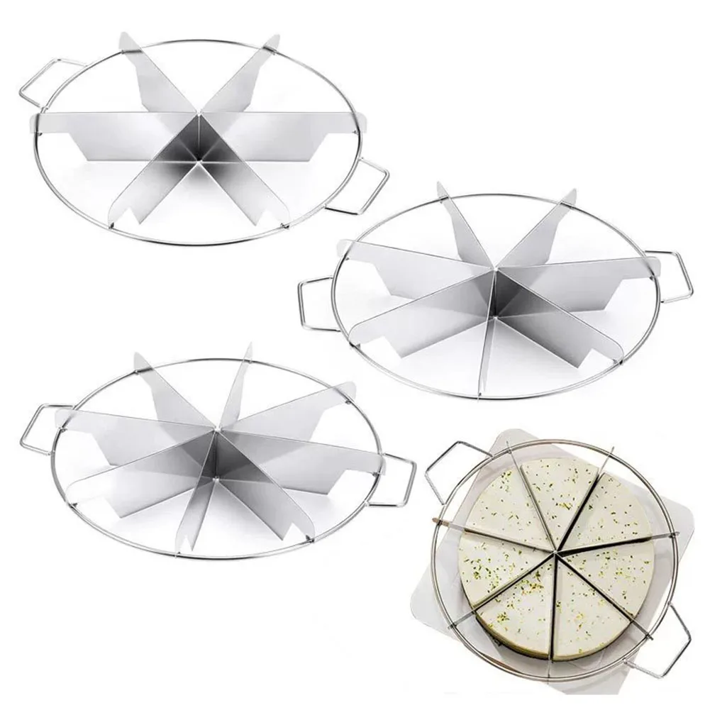 1Pcs Stainless Steel Cake Divider 6/7/8 Equal Portions Cake Slicer Circular Cutter For Portion Cakes Pizzas Layered Breads