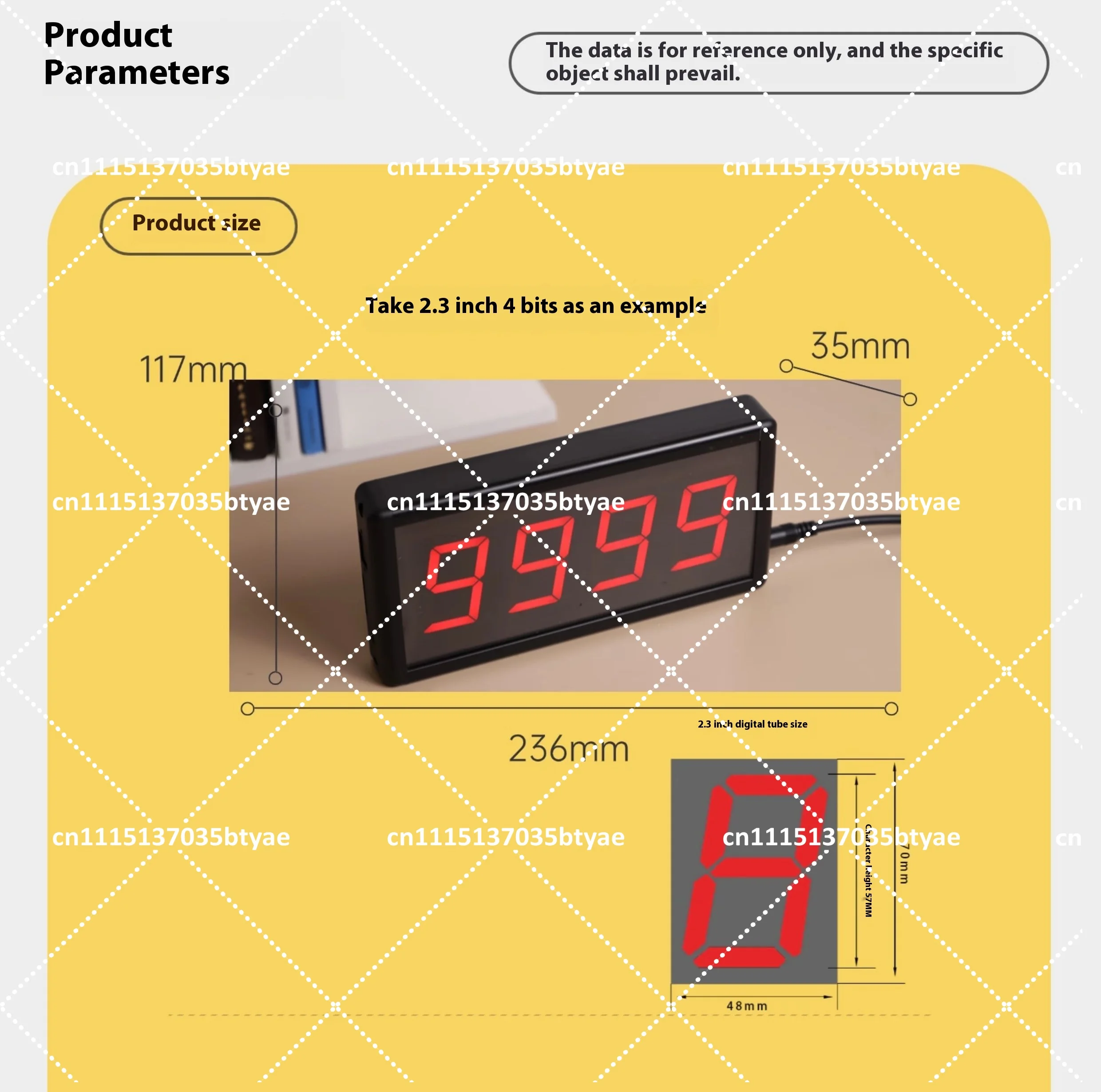 2.3Inch 4Digit LED Countdown Stopwatch Counter LED Digital Display Training Speech Timing Equipment+Remote Control Timer Counter