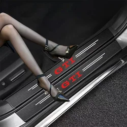 4pcs Carbon Fiber Car Sticker Paste Strip Auto Door Sill For VW Golf 5 6 7 8 GTI  Polo Mk6 R Mk7 Mk4 5 Car Accessories