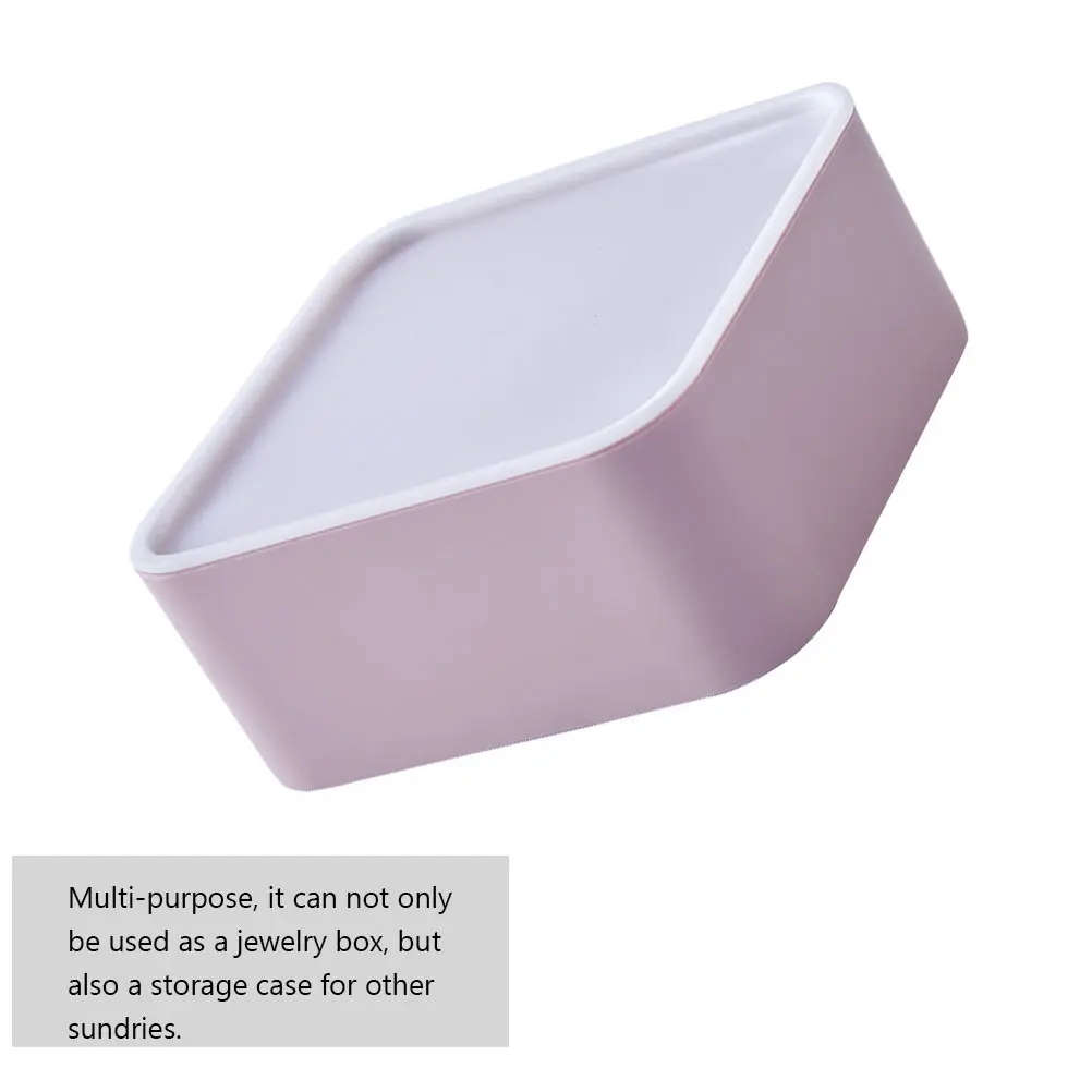 

3PCS Jewelry Storage Box Pink Glove Mini Plastic Container Desktop ganizer Sundries Case Tidy Clean Elegant Gift