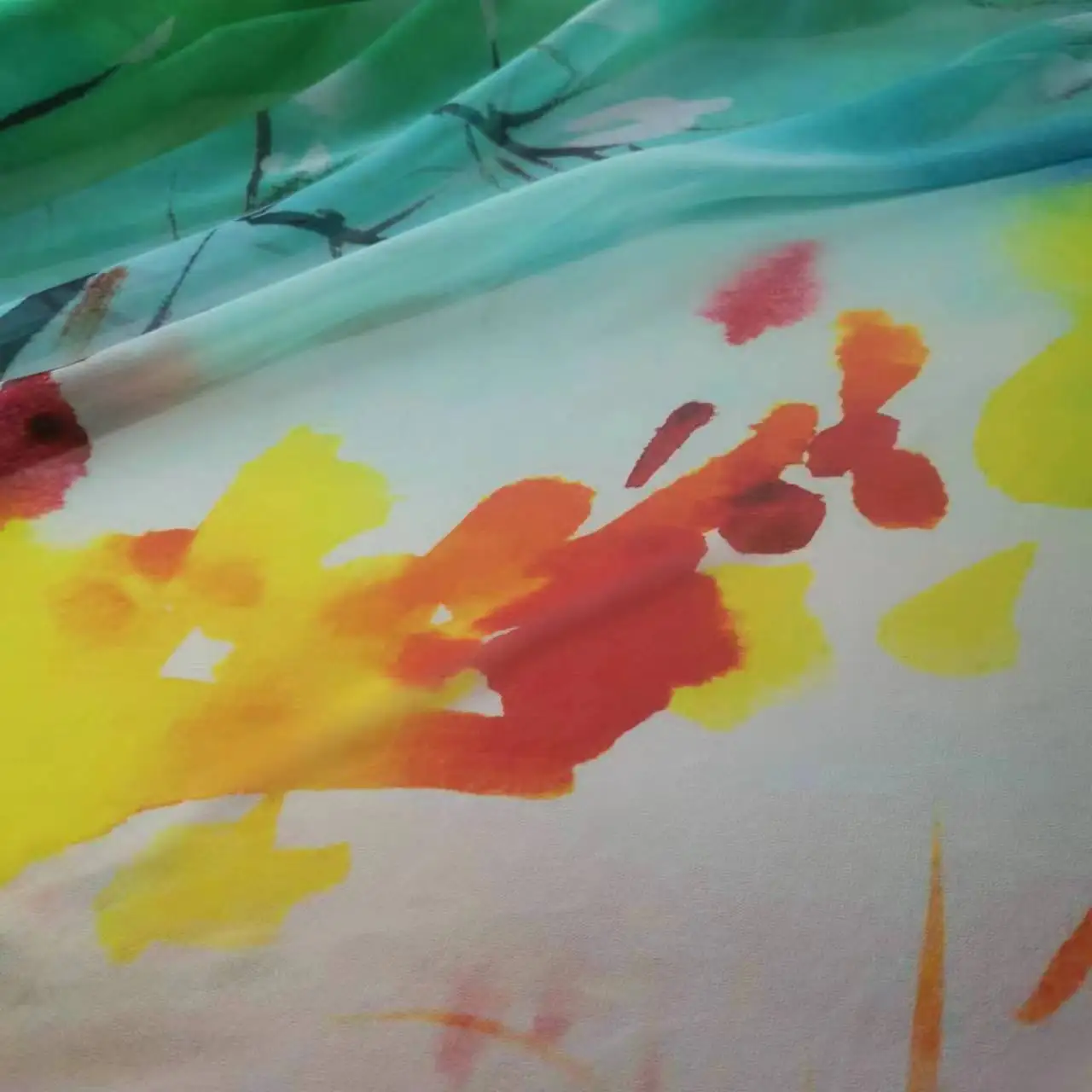 New Fashion 100% Silk Georgette on Sale 8mm Ethnic Printed Qualified Breathable Sewing Fabric