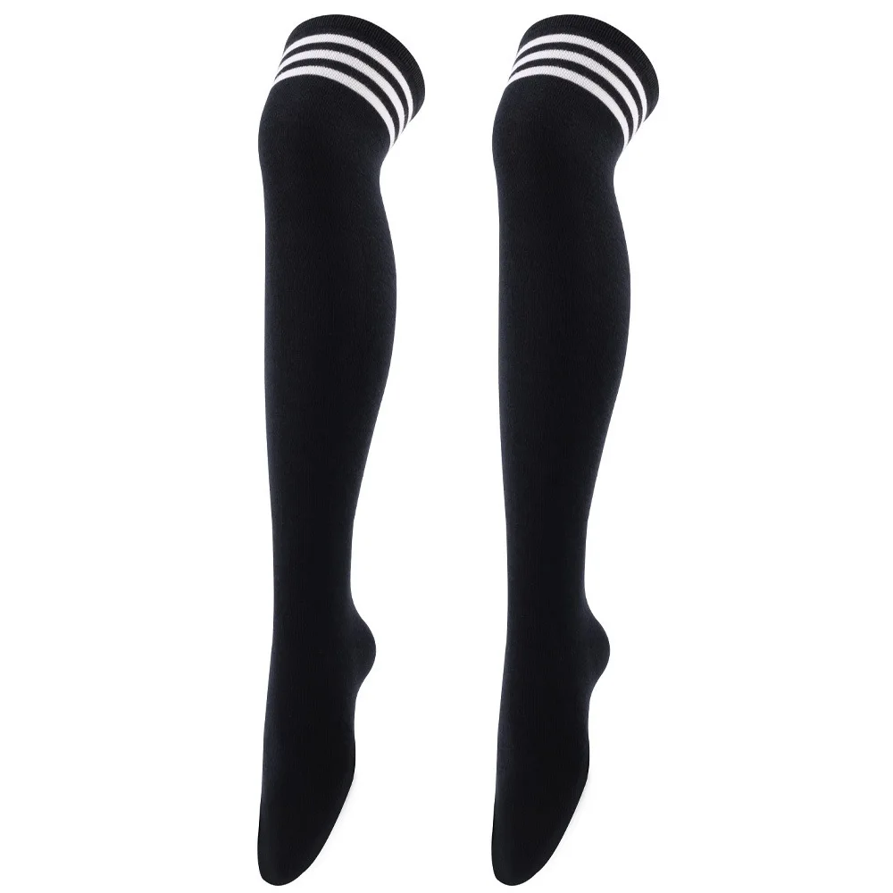 Frauen JK Strümpfe Halloween Party Cosplay Socken Über Knie Oberschenkel Socken Warme Strumpf Frauen Boot Socke Triple Streifen Lange Socken – Detail 26