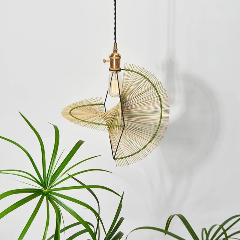 Simplicity, creativity, individuality, rattan art chandelier, living room, dining room, bedroom, homestay, tea room lamp