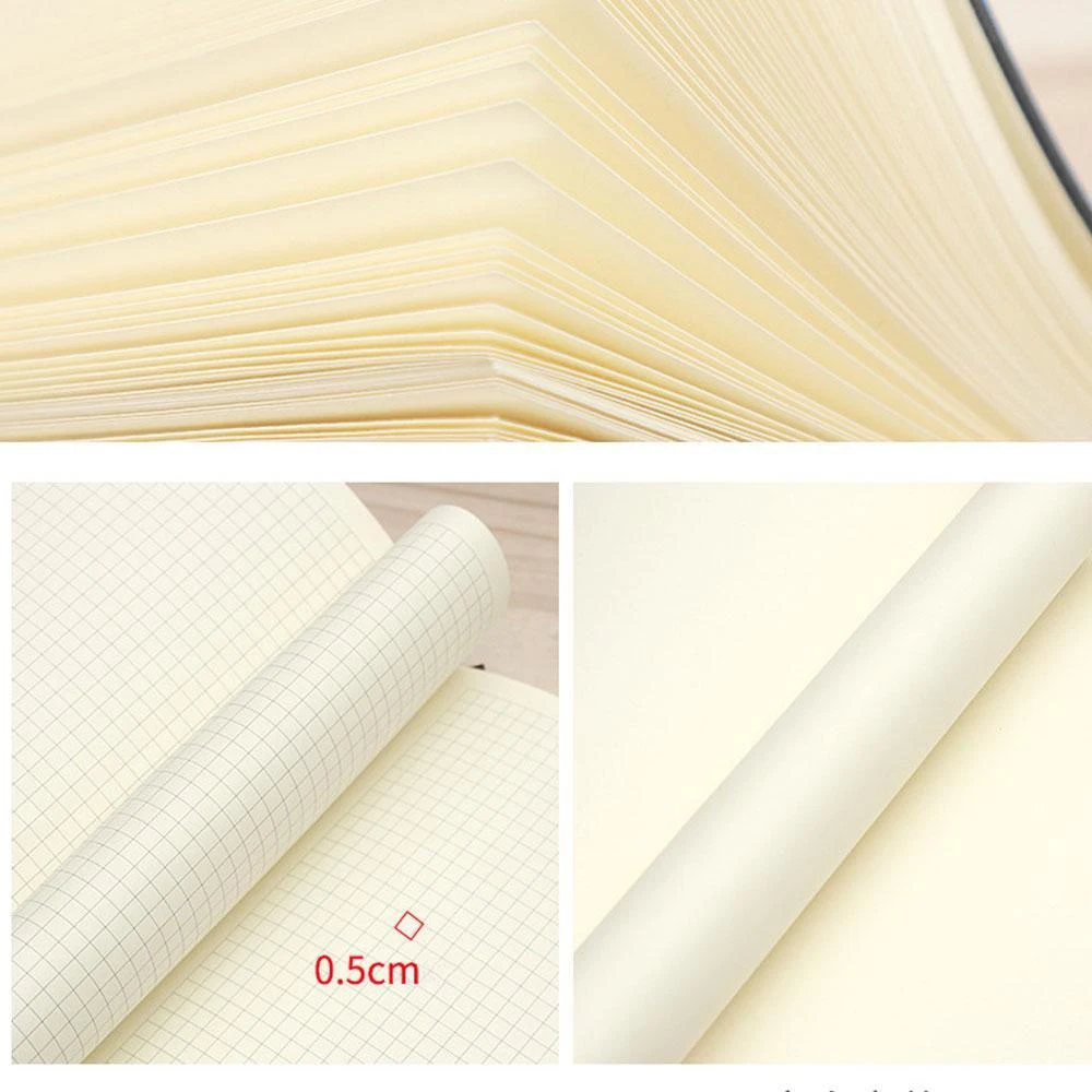 Imagem -03 - Leather a6 Notebook para Estudante Universitário High-end Notepad Work Conference Record Book Grade em Branco Horizontal 200 Páginas pu