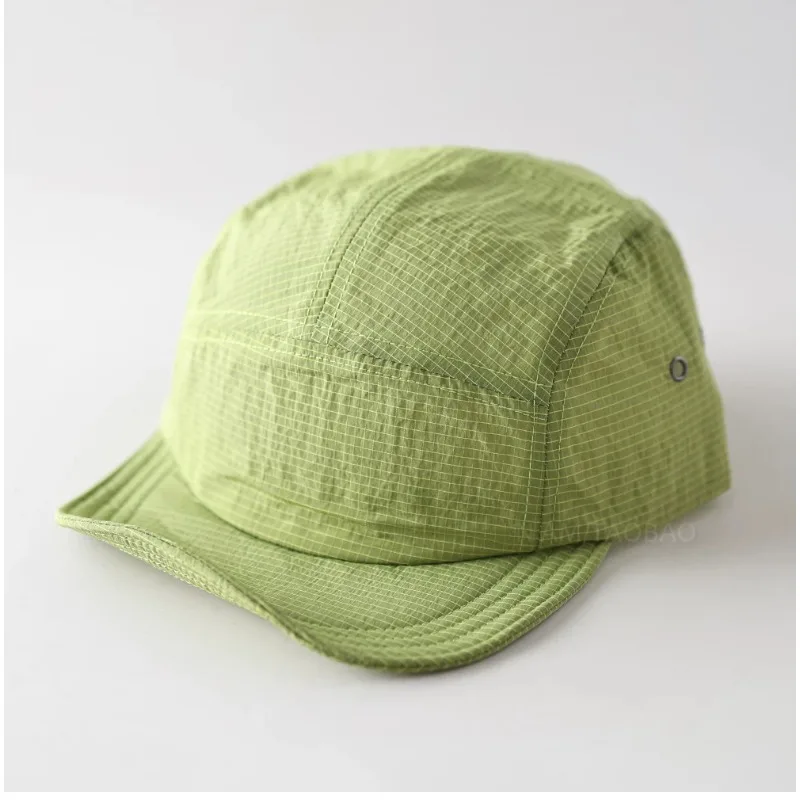 New Customizable Logo Soft Brim Quick-drying Baseball Caps Unisex Summer Outdoor Sun Protection Retro 5-panel Camping Hats