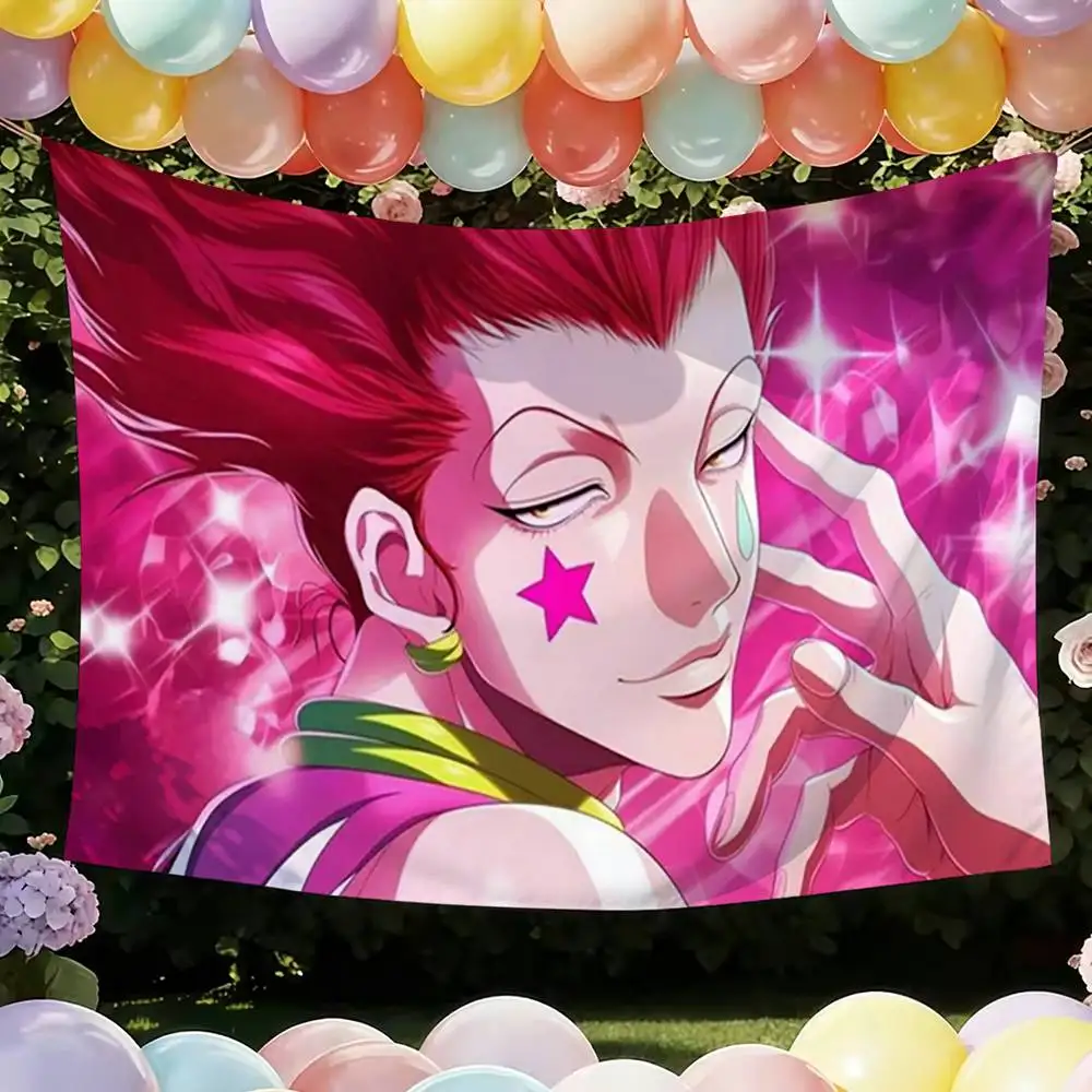 H-Hisoka H-Hunter X Hunter Flags Wall Hanging Tapestry Outdoor Garage Room Decorative flag Background Blanket