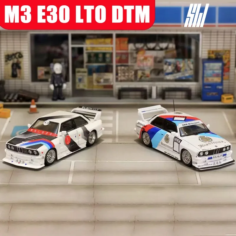 

SW 1/64 M3 E30 LTO DTM BOSS Martini, игрушка-мотор из сплава, литая под давлением металлическая модель, коллекция рождественских подарков для мальчиков