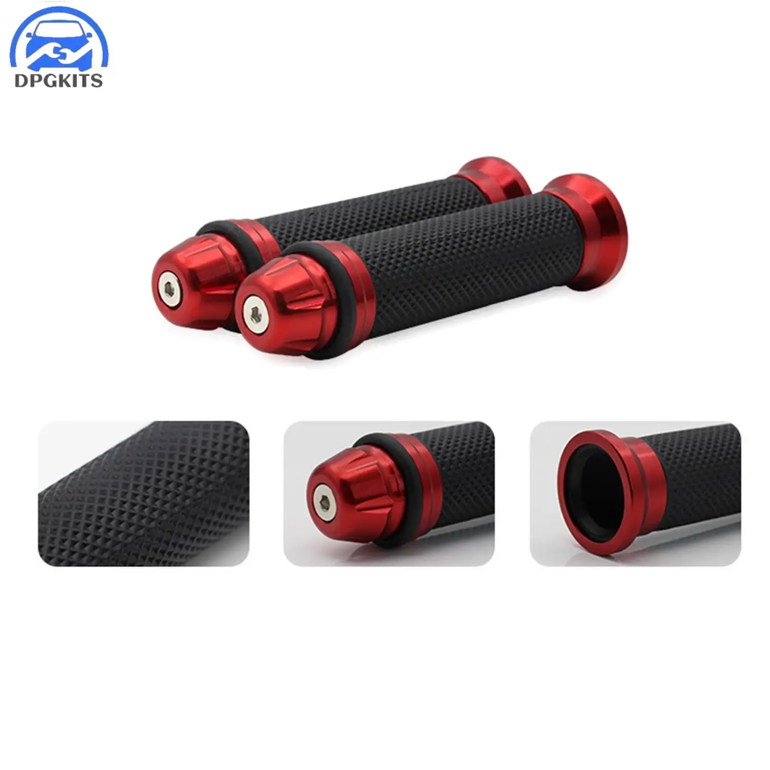 

Motorcycle Handlebar Grips Red For Motorcycle ATV Rubber Anti-Slip Comfortable Universal 7/8" 22mm CNC Aluminum Accessories