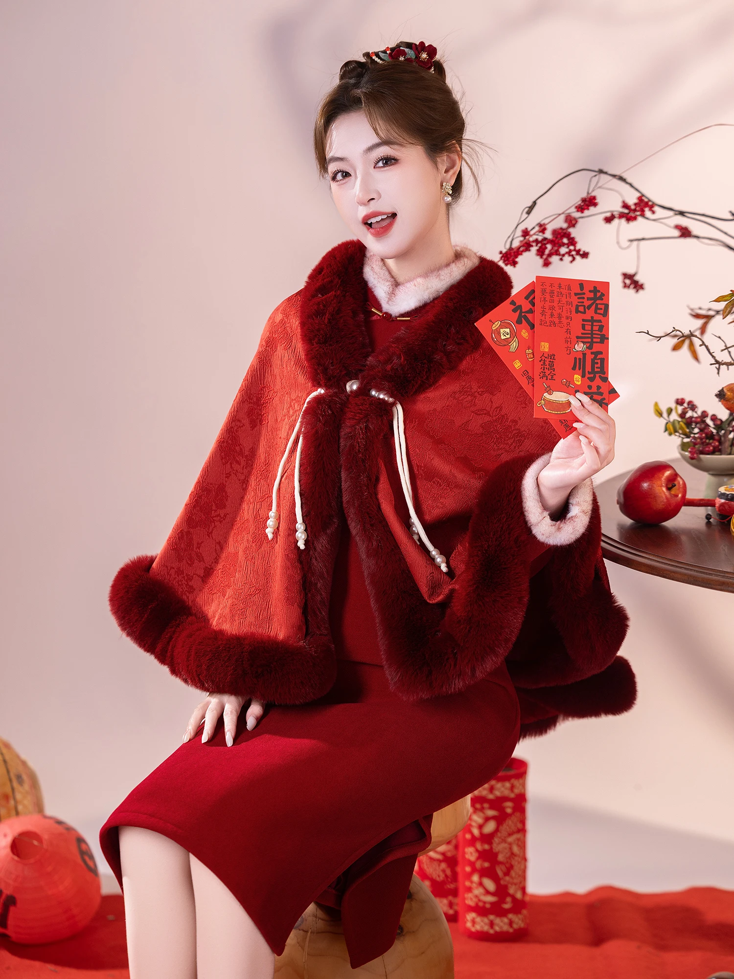 winter-wedding-new-chinese-sle-women's-coat-awl-long-sve-mid-length-pure-color-warmth-bride-match-flag-dr-outerwear