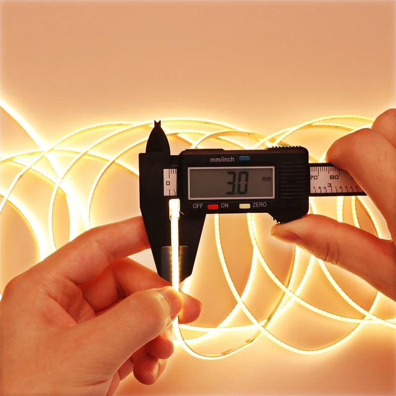 Dotless 400 LEDs/M selbstklebendes, flexibles, schneidbares LED-Bandlicht, 5 V, dünn, 3 mm COB-LED-Streifen, Tageslicht, helles Weiß, warmweiß, für Zuhause
