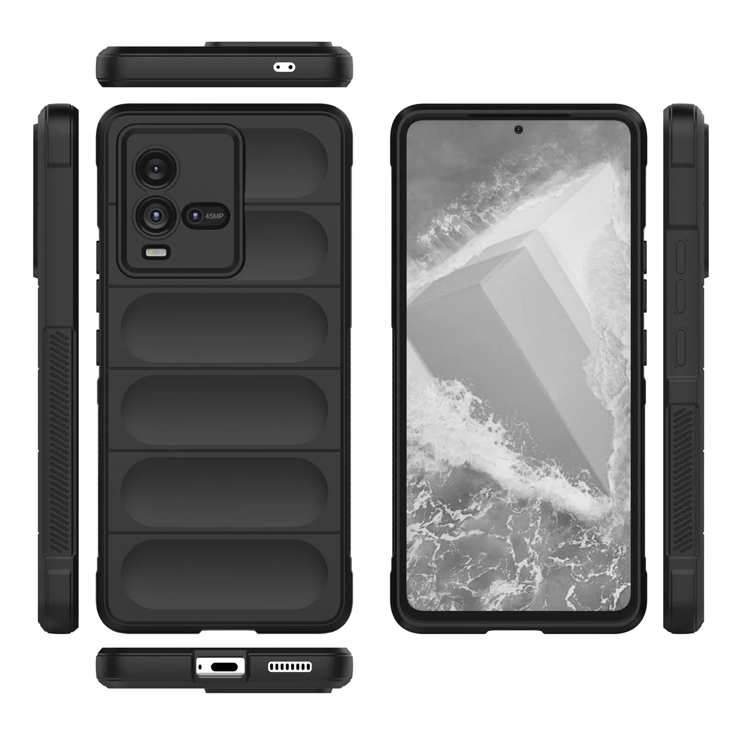 For vivo iQOO 10 5G Rugged Back Drop Protection TPU Case Precise Cutout Anti-Scratch Phone Cover - Black view 6