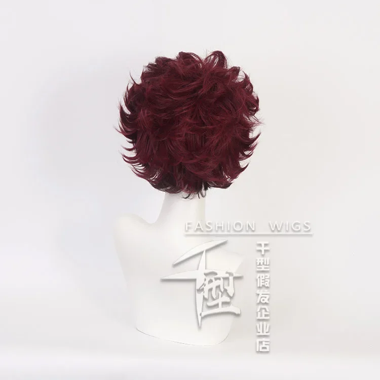 Kamado Tanjirou Anime Cosplay Pruik Donkerrood Gladde Kapsel Comic-con Stage Dress Up Pruik Voor Man vrouw Kostuum Accessoires