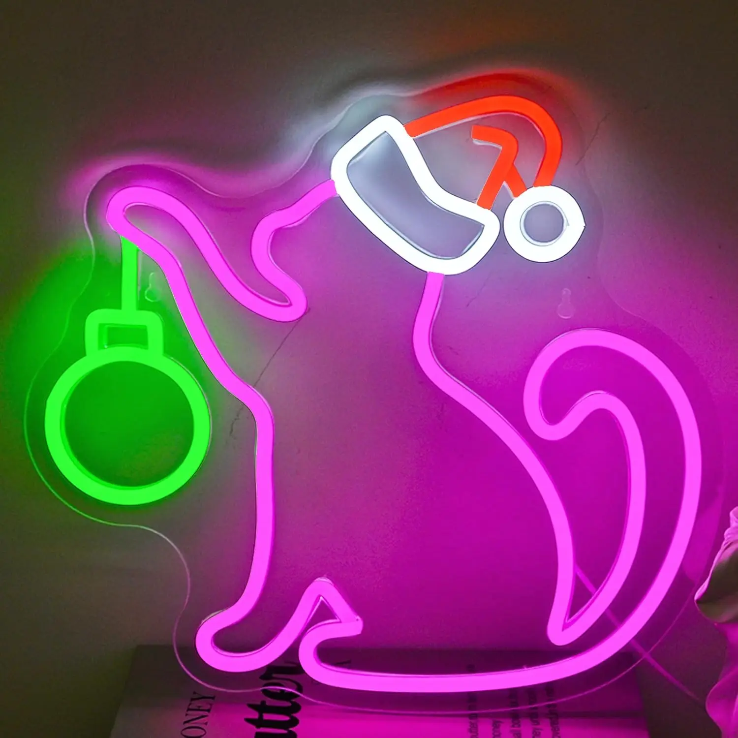 Cute Christmas Dog Neon Sign For Wall Decor Kids Christmas Gift Room Decoration For Home Bar Party Led Light USB Xmas Lamp USB