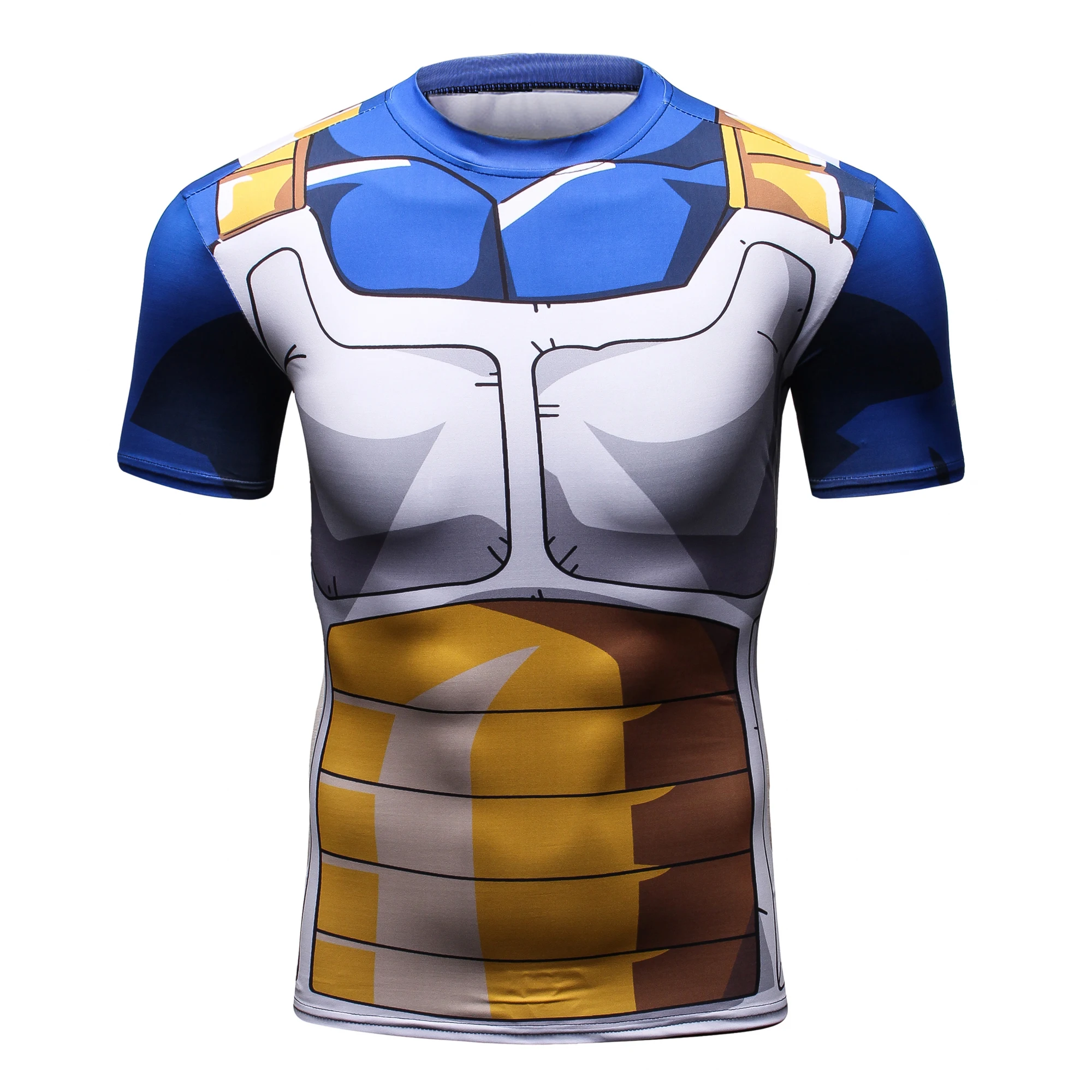 Dragon Ball Compression Men Clothing Custom Short Sleeve Tops Gym Rashguard Digital Sublimation Printed T-Shirts Streetwear