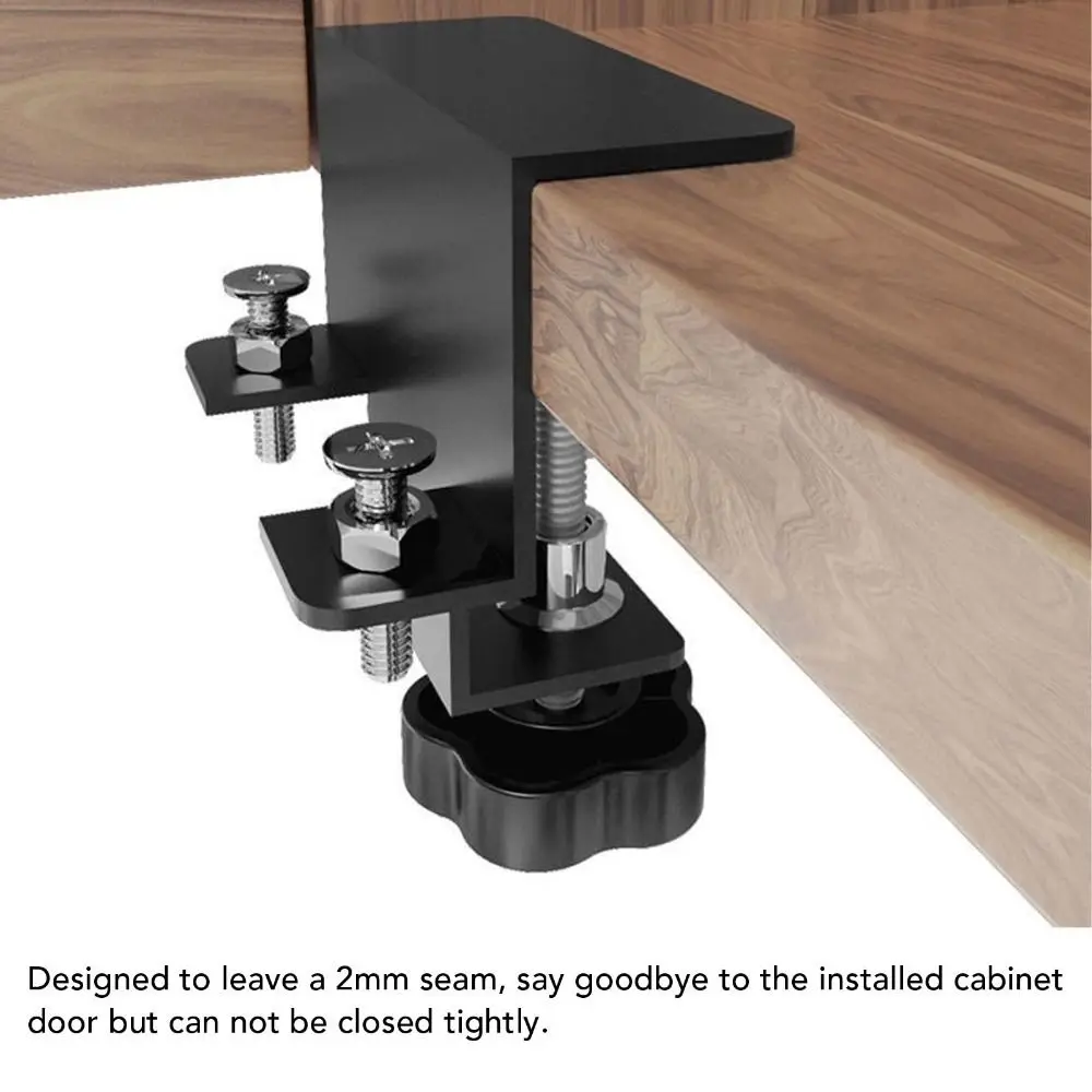 2pcs Stainless Steel Cabinet Installation Clamp Adjustable Anti-Slip Drawer Front Clamp Drawer Panel Clip Furniture Assembly