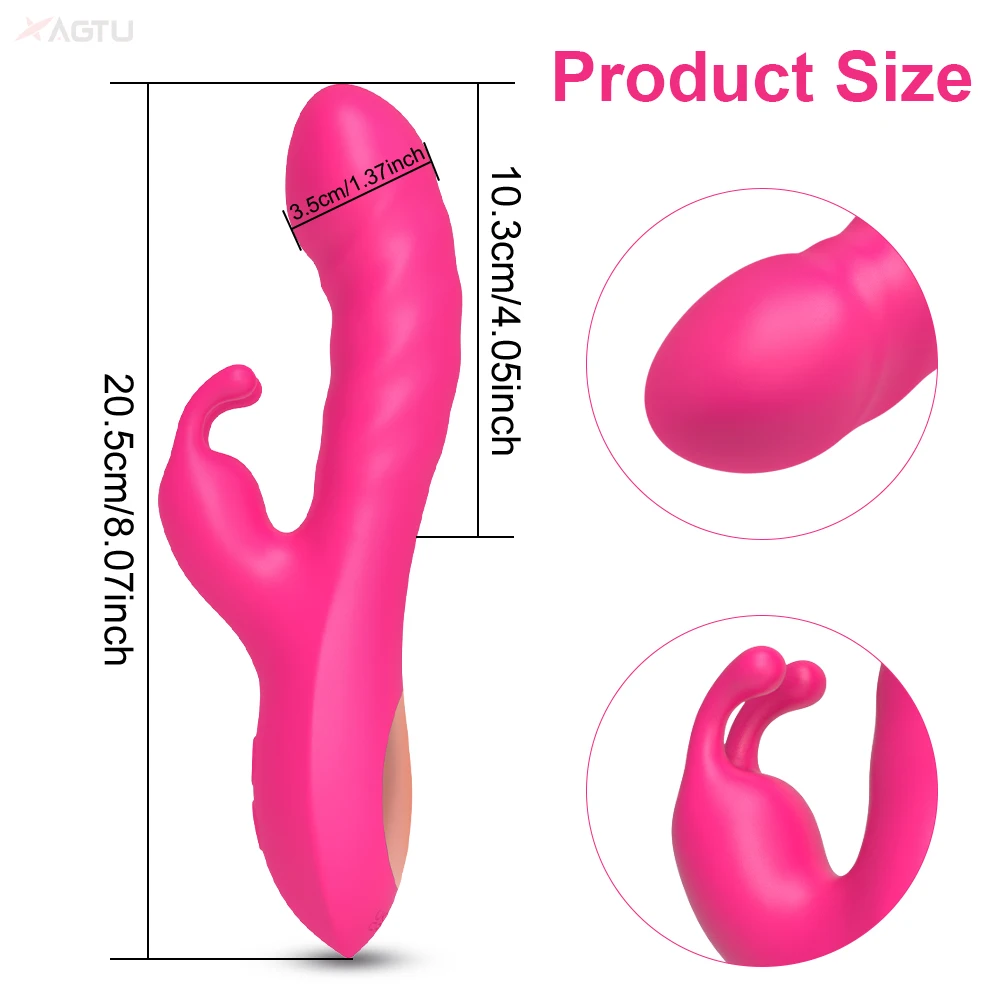 Rabbit Vibrator for Women Clitoris Stimulator Silicone G-spot Powerful 2 in 1 Dildo Female Masturbation Sex Toys Adult Goods