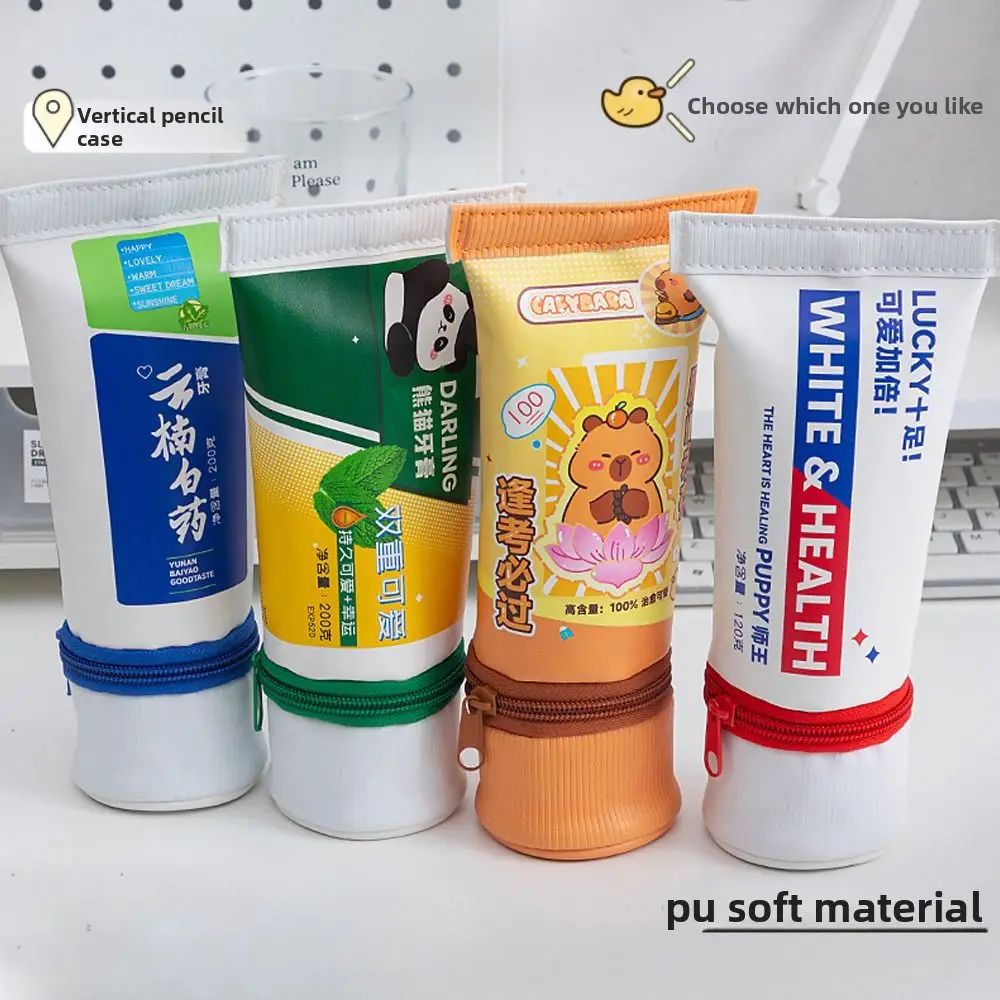 Capybara Toothpaste Pen Bag Large Capacity Simulation Toothpaste Stationery Bag Cartoon Creative Toothpaste Pencil Case School