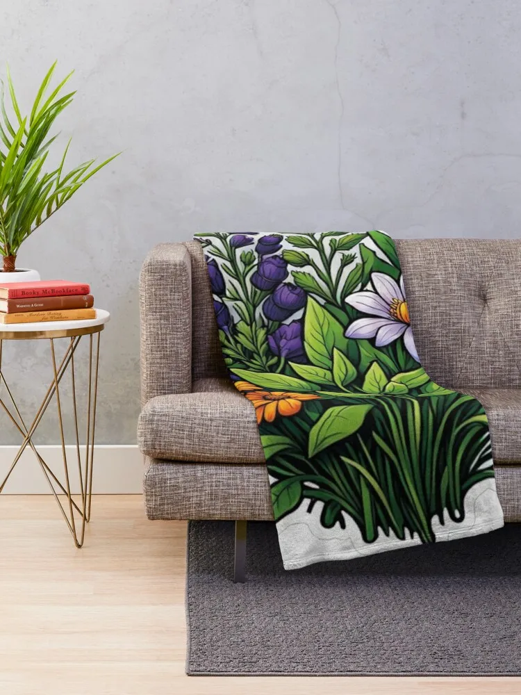 Colorful floral splendor: A bouquet of diversity Throw Blanket anime Tourist Blankets