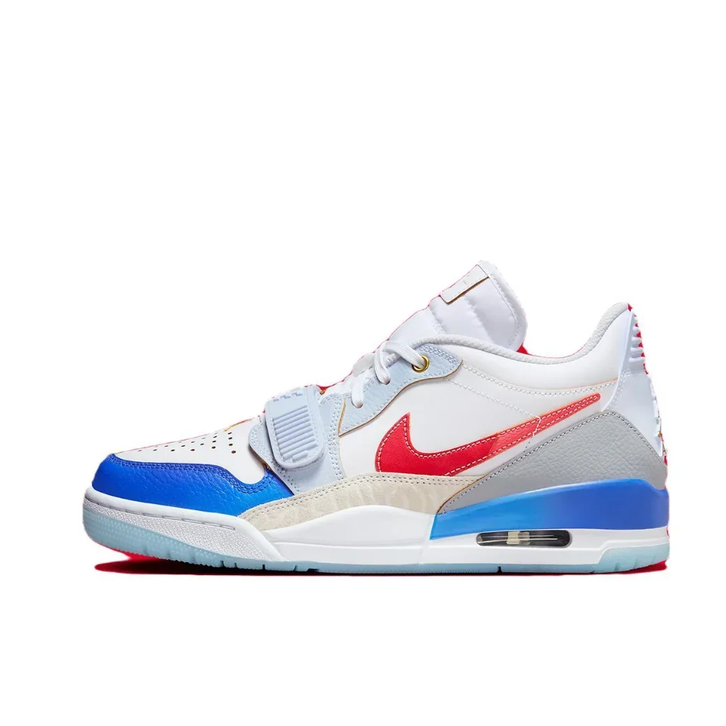 Nike AIR JORDAN LEGACY 312 Low Men's Basketball Shoes Shock Absorbing Anti-slip Abrasion resistant White Blue and Red Colorways