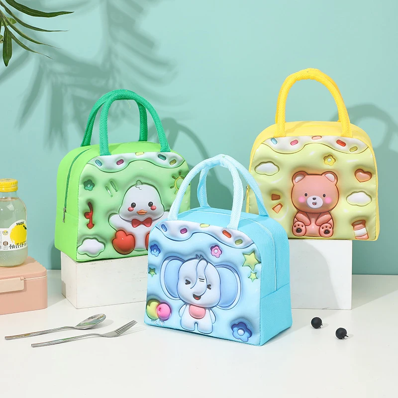 Bolsa térmica portátil de dibujos animados Kawaii para mujer y niño, con aislamiento térmico fiambrera para la escuela, bolsa enfriadora pequeña