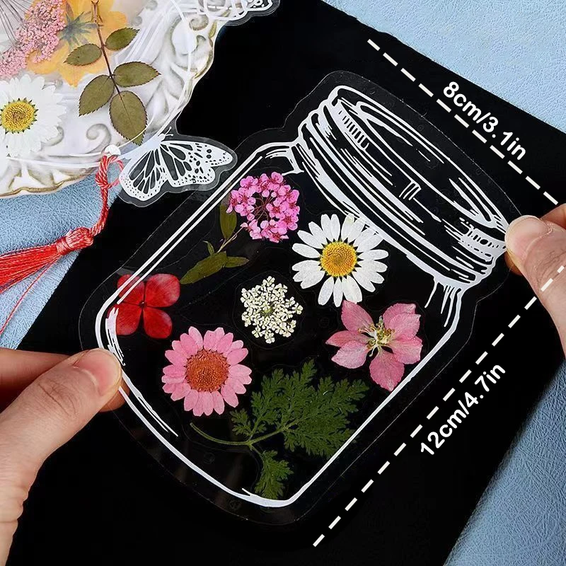 20pcs Creative Diy Bookmark For Students Transparent Wishing Bottle Shape Bookmark Scrapbook Sticker Material Small Gift