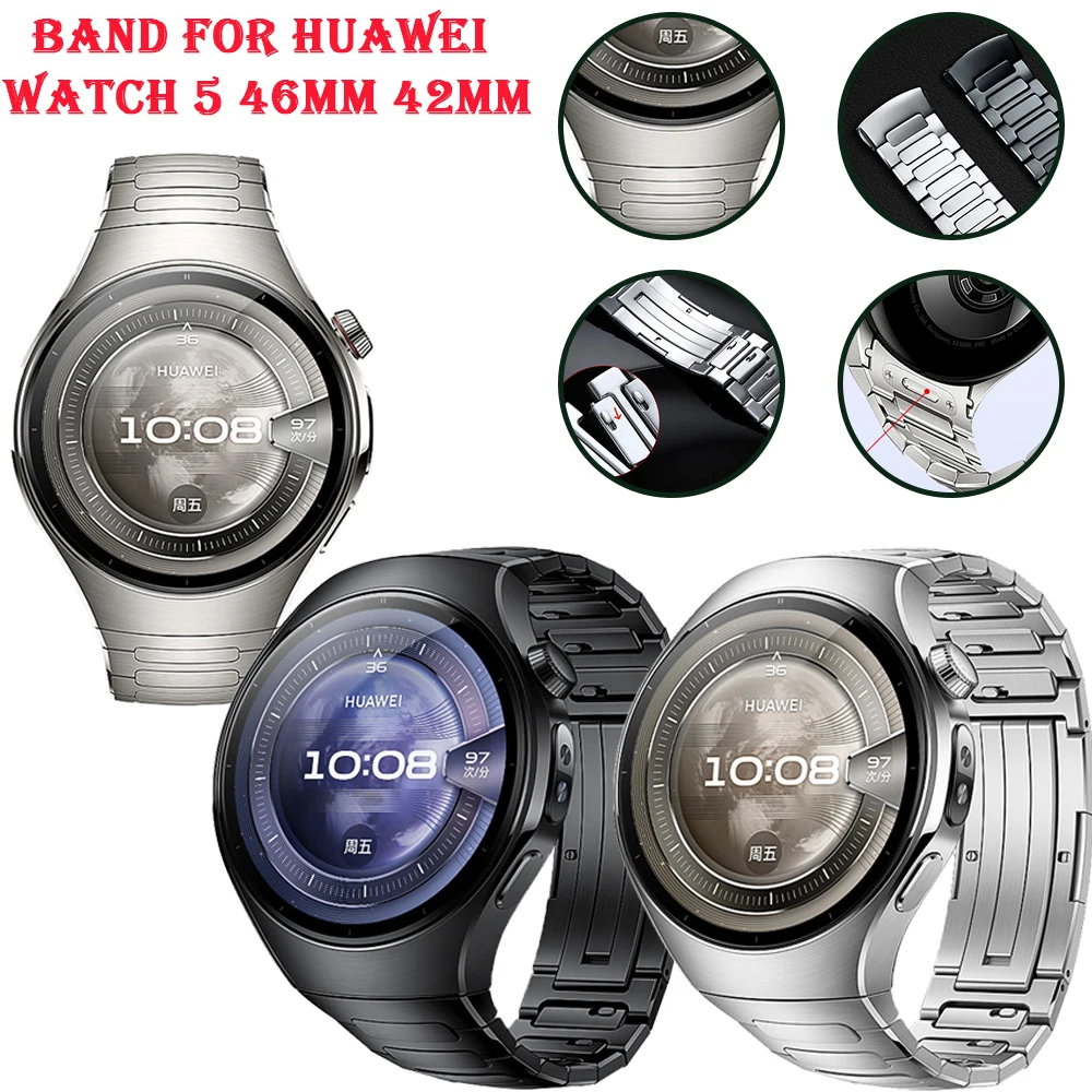 

Ремешок для Huawei Watch 5, 46/42 мм, титановый деловой ремешок, предназначенный для бесшовного изогнутого быстросъемного ремешка для Huawei Watch 5, 42 мм, 46 мм