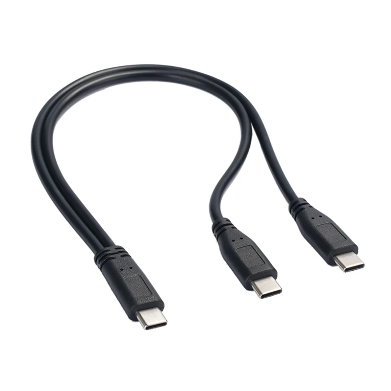 USB C mannelijk naar dubbel USB C mannelijk splittersnoerconverter Meerdere hubs USB Type C-poort Hub-oplader Power Split-adapter