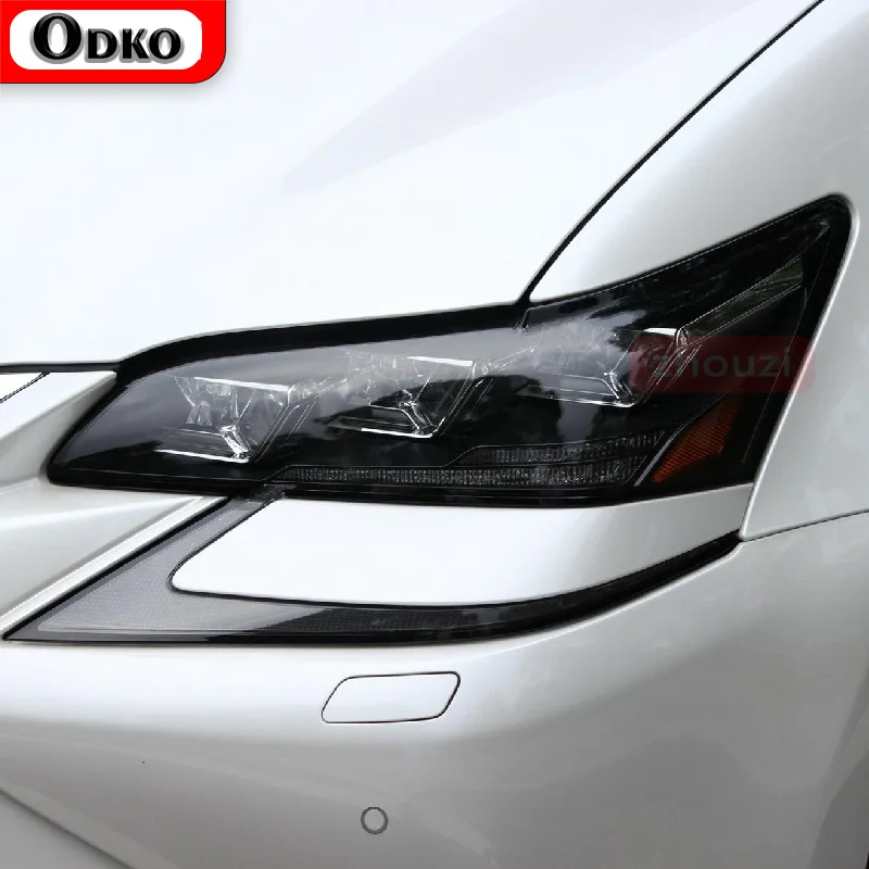 

2 Pcs For Lexus GS 2015-2020 GS 350 300 Car Headlight Tint Black Protective Film Protection Transparent TPU Sticker Accessories